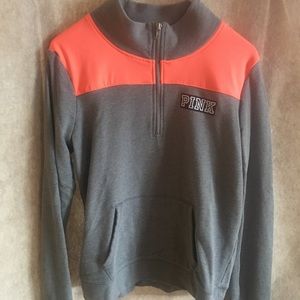 Pink quarter zip sweatshirt